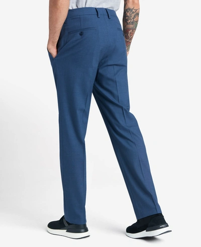 Reaction Kenneth Cole Premium Stretch Twill Slim Fit Flex Waistband Flat Front Dress Pant In Chambray
