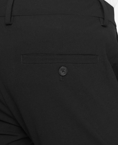 Reaction Kenneth Cole Stretch Solid Skinny Fit Flex Waistband Flat Front Dress Pant In Black