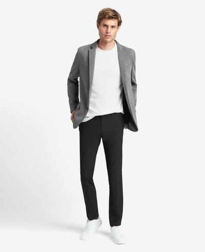 Reaction Kenneth Cole Stretch Solid Skinny Fit Flex Waistband Flat Front Dress Pant In Black