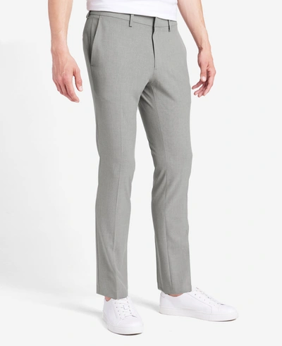 Reaction Kenneth Cole Stretch Solid Skinny Fit Flex Waistband Flat Front Dress Pant In Grey