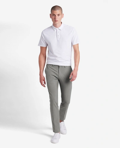 Reaction Kenneth Cole Stretch Solid Skinny Fit Flex Waistband Flat Front Dress Pant In Grey