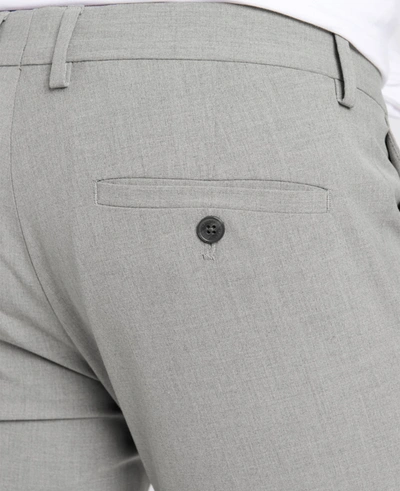 Reaction Kenneth Cole Stretch Solid Skinny Fit Flex Waistband Flat Front Dress Pant In Grey