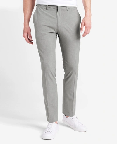 Reaction Kenneth Cole Stretch Solid Skinny Fit Flex Waistband Flat Front Dress Pant In Grey