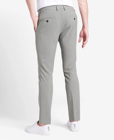 Reaction Kenneth Cole Stretch Solid Skinny Fit Flex Waistband Flat Front Dress Pant In Grey