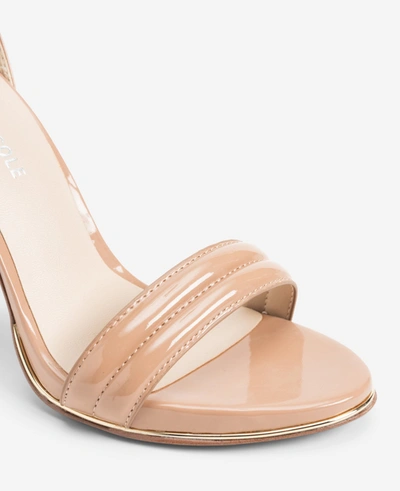 Kenneth Cole Brooke Ankle Strap Heeled Sandal In Buff