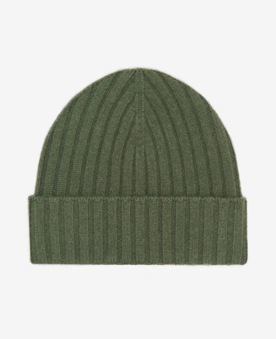 Shop Kenneth Cole Site Exclusive! Rib Knit Wool Cashmere Beanie Hat In Forest