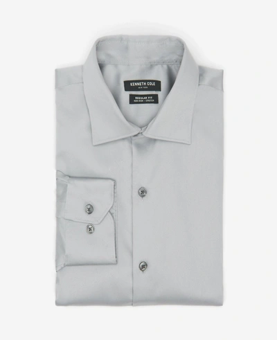 Shop Kenneth Cole Regular-fit Button-down Stretch Dress Shirt With Tek Fit In Flint