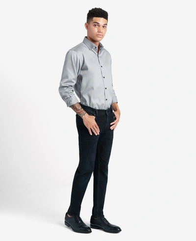 Kenneth Cole Regular-fit Button-down Stretch Dress Shirt With Tek Fit In Flint