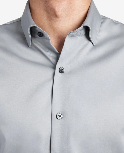Shop Kenneth Cole Regular-fit Button-down Stretch Dress Shirt With Tek Fit In Flint