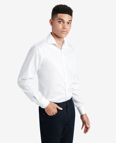 Shop Kenneth Cole Regular-fit Button-down Stretch Dress Shirt With Tek Fit In White