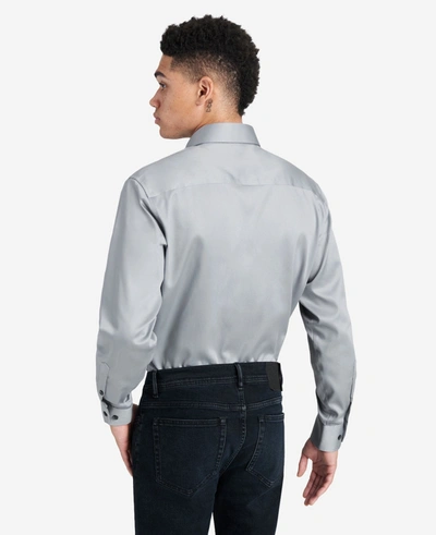 Kenneth Cole Regular-fit Button-down Stretch Dress Shirt With Tek Fit In Flint
