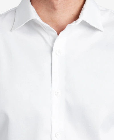 Kenneth Cole Regular-fit Button-down Stretch Dress Shirt With Tek Fit In White