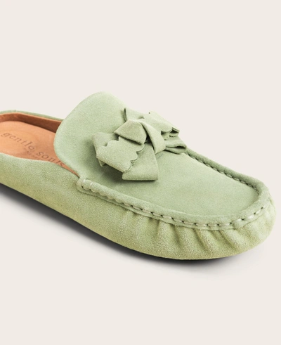 Gentle Souls Mina Bow Detail Driver Mule In Basil