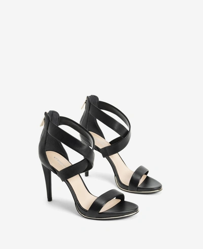 Kenneth Cole Brooke Cross Strap Heeled Sandal In Black