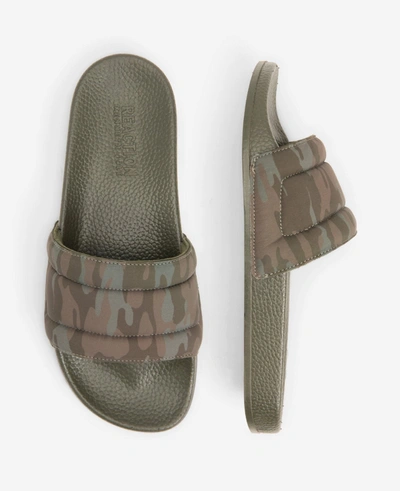 Shop Reaction Kenneth Cole Screen Quilted Slide Sandal In Olive Camo