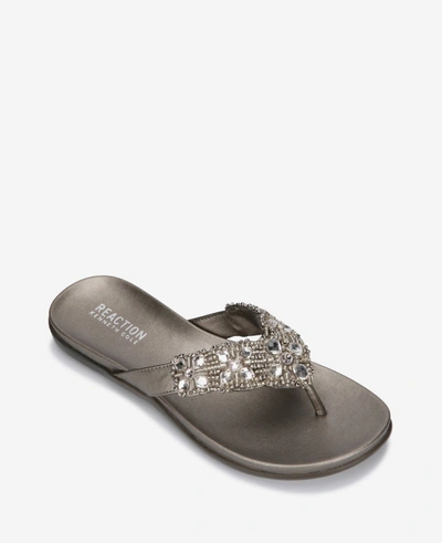 Shop Reaction Kenneth Cole Glam-athon Thong Sandal In Pewter