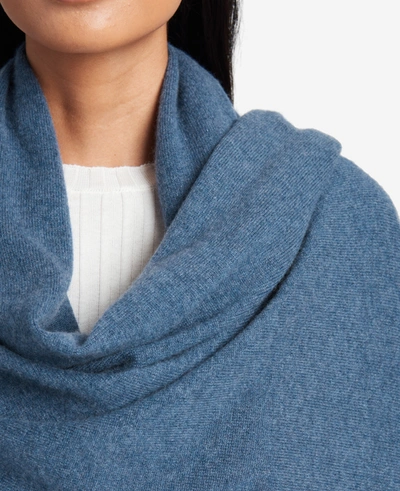 Shop Kenneth Cole Site Exclusive! Pure Cashmere Multi-wear Wrap In Blue