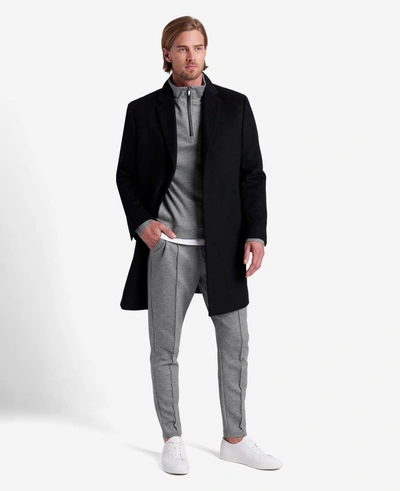 Kenneth Cole Quarter-zip Mock Knit Jacket In Gargoyle Heather