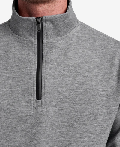 Kenneth Cole Quarter-zip Mock Knit Jacket In Gargoyle Heather