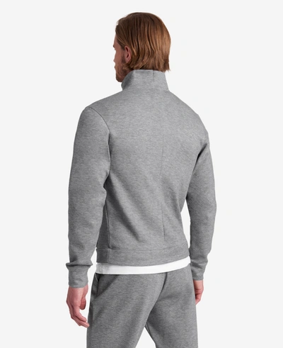 Kenneth Cole Quarter-zip Mock Knit Jacket In Gargoyle Heather