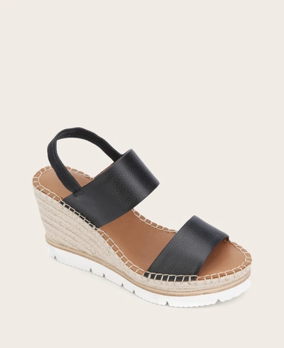 Gentle Souls Elyssa Two-band Espadrille Wedge Sandal In Black