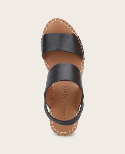 Gentle Souls Elyssa Two-band Espadrille Wedge Sandal In Black