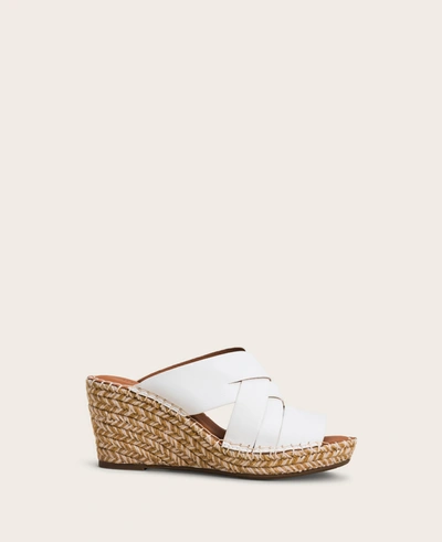 Shop Gentle Souls Charli Leather Woven Espadrille Wedge In Off White
