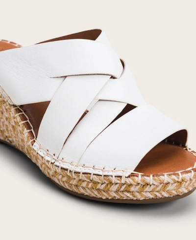 Shop Gentle Souls Charli Leather Woven Espadrille Wedge In Off White