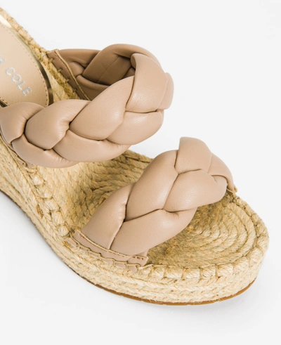 Shop Kenneth Cole Olivia Braided Wedge Espadrille Sandal In Chai