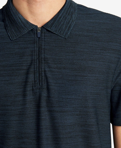 Shop Kenneth Cole The Zip-up Knit Polo In Navy