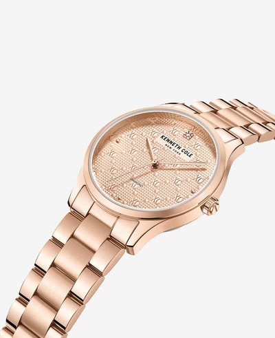Shop Kenneth Cole Classic Dress Watch With Stainless Steel Bracelet In Rose Gold