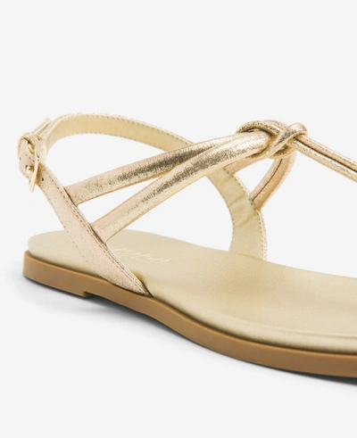 Shop Reaction Kenneth Cole Warren Knot Flat Sandal In Soft Gold Microsuede