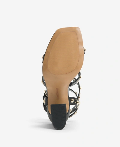 Shop Kenneth Cole Sapha Studded Block Heel Sandal In Black Leather
