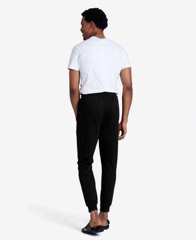 Shop Kenneth Cole Logo-embroidered French Terry Jogger In Black