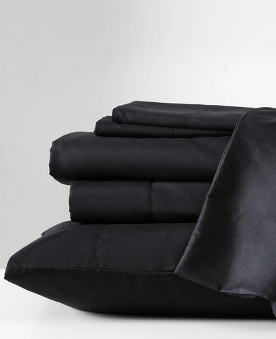 Shop Kenneth Cole Solution Solid Sheet Set In Black