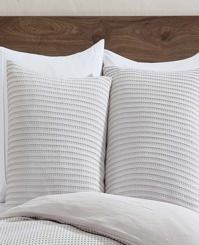 Kenneth Cole Reversible Grey Solid Waffle Comforter Set