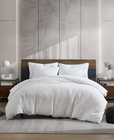 Kenneth Cole Reversible White Solid Waffle Comforter Set