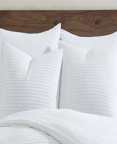 Shop Kenneth Cole Reversible Solid White Waffle Duvet Cover Set