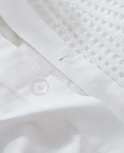 Kenneth Cole Reversible Solid White Waffle Duvet Cover Set