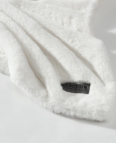 Kenneth Cole White Faux Fur Solid Throw Blanket