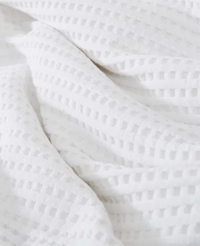 Kenneth Cole Reversible Solid White Waffle Duvet Cover Set