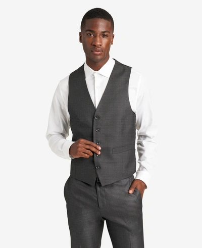 Shop Kenneth Cole Ready Flex Slim-fit Suit Separate Vest In Gunmetal