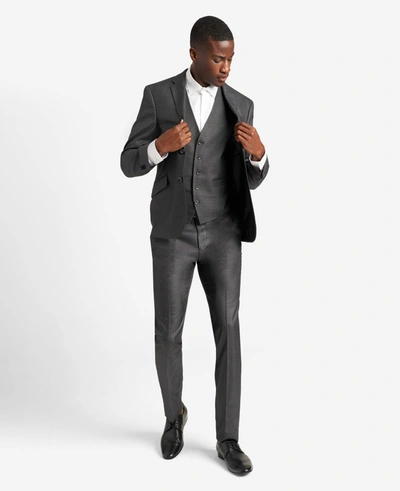 Shop Kenneth Cole Ready Flex Slim-fit Suit Separate Vest In Gunmetal