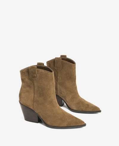 Shop Kenneth Cole Kara Suede Heeled Boot In Cocoa