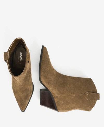 Shop Kenneth Cole Kara Suede Heeled Boot In Cocoa