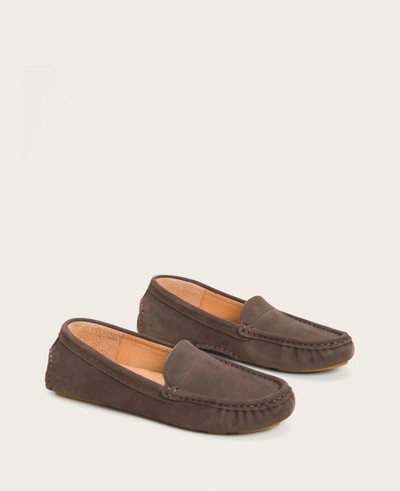 Shop Gentle Souls Mina Suede Driver Loafer In Chocolate