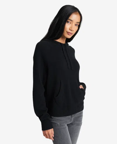 Kenneth Cole Site Exclusive! Knit Hoodie In Black