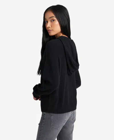 Kenneth Cole Site Exclusive! Knit Hoodie In Black