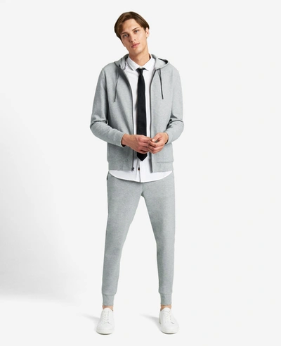 Kenneth Cole Knit Flex Zip Hoodie In Grey