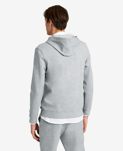 Shop Kenneth Cole Knit Flex Zip Hoodie In Grey